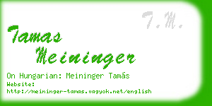 tamas meininger business card